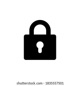 Símbolo de icono de bloqueo vector sobre fondo blanco