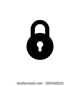 Símbolo de icono de bloqueo vector sobre fondo blanco