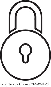 Padlock icon symbol vector on white background line art.eps
