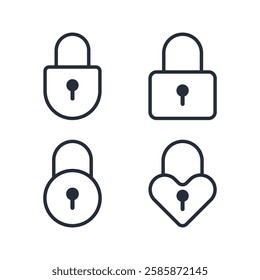 padlock icon symbol vector sign isolated on white background illustration for graphic and web design