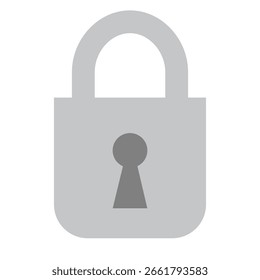 Icono de candado que simboliza seguridad, protección de datos y operaciones financieras seguras. Ilustración vectorial aislada en el fondo blanco, diseño plano