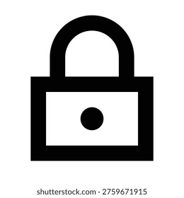 Padlock icon symbolizing security, privacy, or locked content. Perfect for authentication, password, and protection features in apps, websites, and dashboards. Sharp bold line minimal black outline.