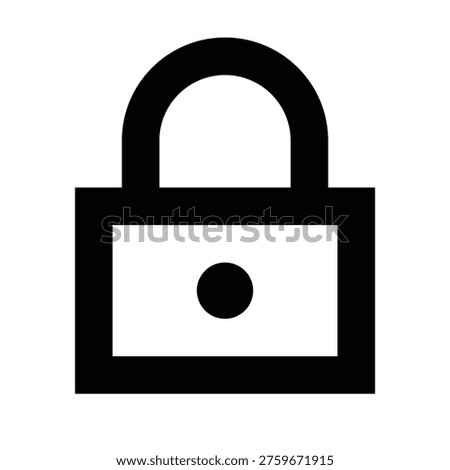 Padlock icon symbolizing security, privacy, or locked content. Perfect for authentication, password, and protection features in apps, websites, and dashboards. Sharp bold line minimal black outline.
