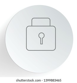 Padlock icon template. Black lock isolated on white background. Silhouette padlock for applications, sites. Private access icon, restricted access. Vector illustration