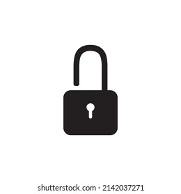 Padlock icon template. Black lock isolated on white background