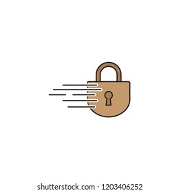padlock icon template design