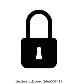 Padlock icon template in trendy flat style design isolated on white background. icon vector in outline and solid black