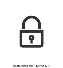 Padlock icon in thick outline style. Black and white monochrome vector illustration.