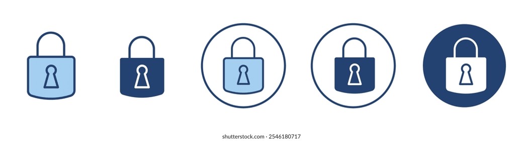 Padlock icon Thin line art isolated