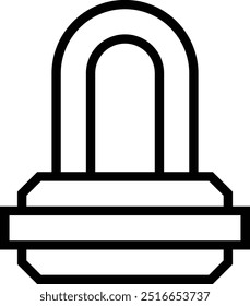 icono de candado. Diseño de estilo lineal delgado aislado sobre fondo blanco