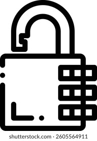 padlock icon. Thin Linear Style Design Isolated On White Background