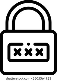 padlock icon. Thin Linear Style Design Isolated On White Background