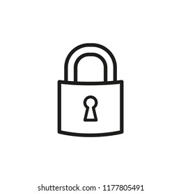 padlock icon in trendy flat design 