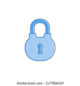 padlock icon in trendy flat design 