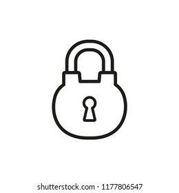 padlock icon in trendy flat design 