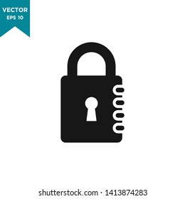 padlock icon in trendy flat design, lock icon 