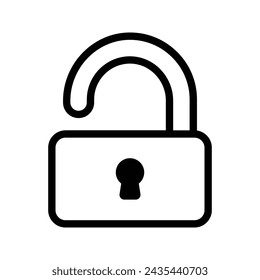 Padlock icon. unlock sign. for mobile concept and web design. vector illustration