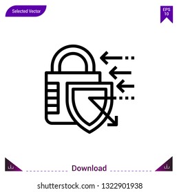 Padlock icon vector . Best modern, simple, isolated, application ,job-resume icons, logo, flat icon for website design or mobile applications, UI / UX design vector format.