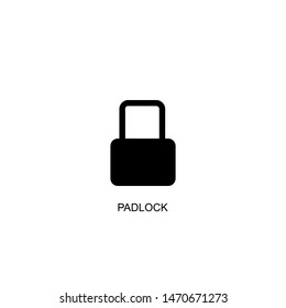 padlock icon vector black design