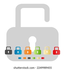 padlock icon vector. colorful padlock. illustration vector