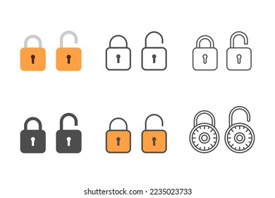 padlock icon vector design collection