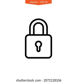 Padlock icon vector design template.