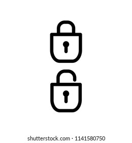 padlock icon vector editable stroke  template