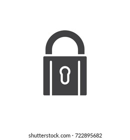 Padlock icon vector, filled flat sign, solid pictogram isolated on white. Symbol, logo illustration.