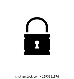 Padlock icon vector flat design
