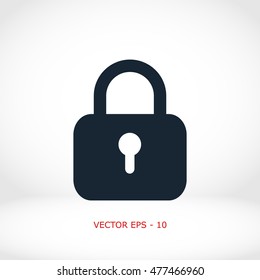 Padlock icon vector, flat design best vector icon