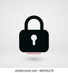 Padlock icon vector, flat design best vector icon