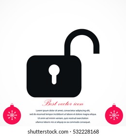 Padlock icon vector, flat design best vector icon