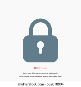 Padlock icon vector, flat design best vector icon