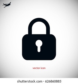 Padlock icon vector, flat design best vector icon