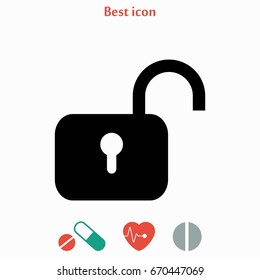 Padlock icon vector, flat design best vector icon