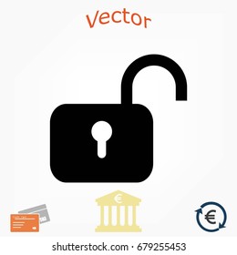 Padlock icon vector, flat design best vector icon