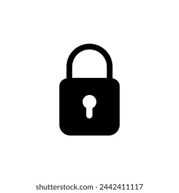 padlock icon vector flat simple illustration on white background..eps