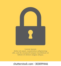 Padlock icon, vector illustration
