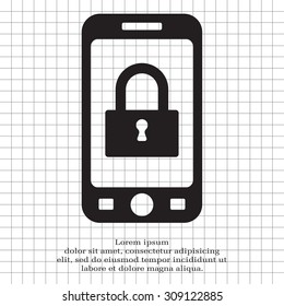 Padlock icon, vector illustration
