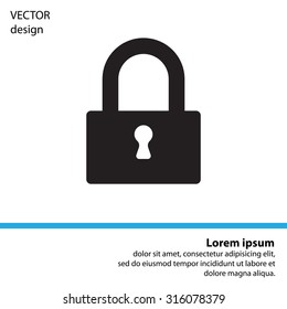 Padlock icon, vector illustration