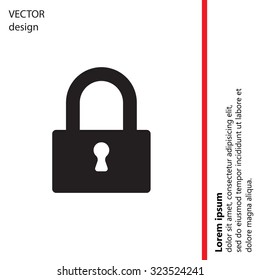 Padlock icon, vector illustration
