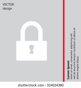 Padlock icon, vector illustration
