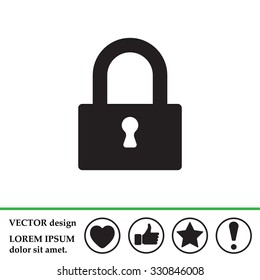 Padlock icon, vector illustration