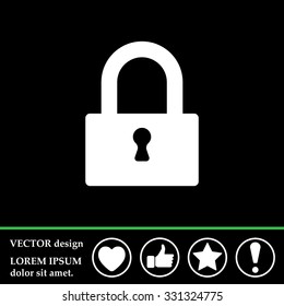 Padlock icon, vector illustration