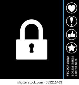 Padlock icon, vector illustration