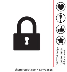 Padlock icon, vector illustration