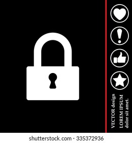 Padlock icon, vector illustration