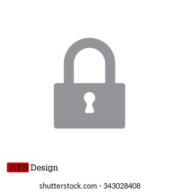 Padlock icon, vector illustration