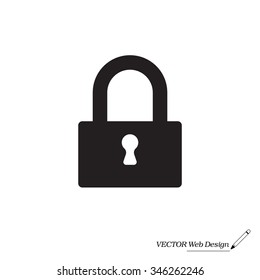 Padlock icon, vector illustration