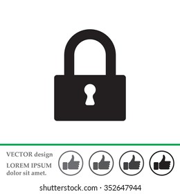 Padlock icon, vector illustration